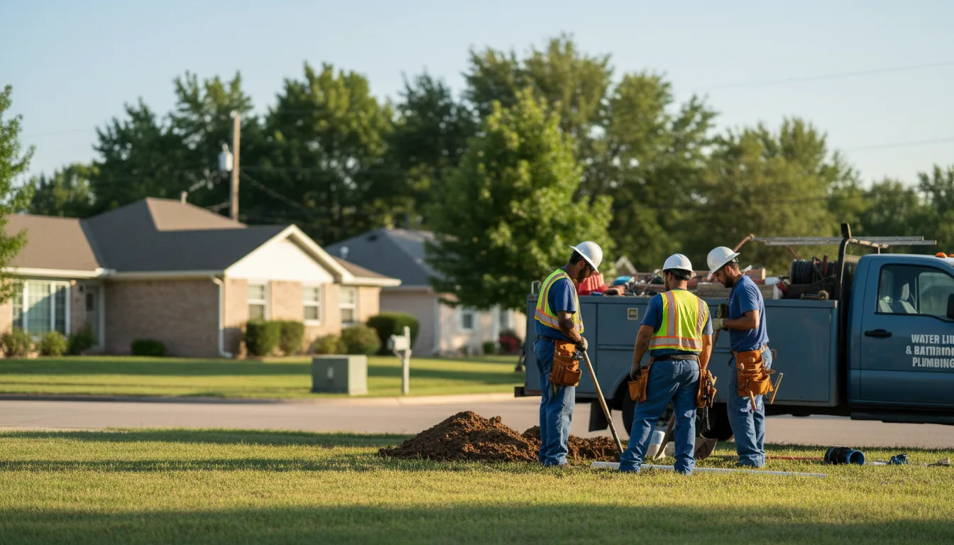 Residential water line and bathroom plumbing service in Dell, AR